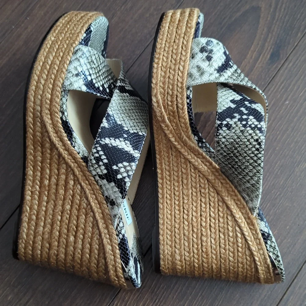 Jimmy Choo Snake Print Wedge Sandals - Picture 7 of 14
